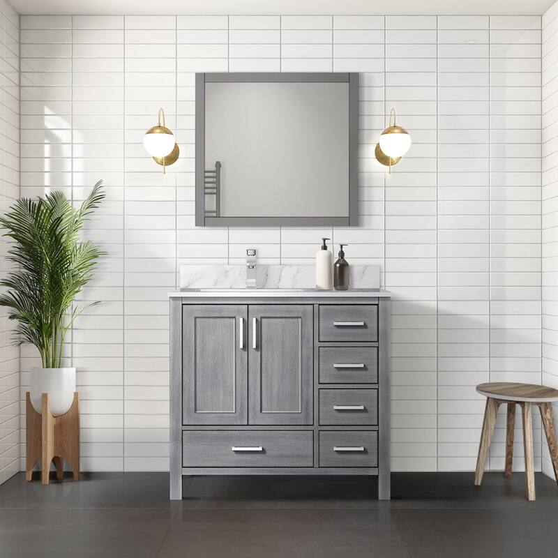 Jacques 36 in. W x 22 in. D Left Offset Dark Grey Bath Vanity