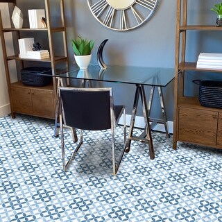 Bilbao 10 x 10 Ceramic Floor/Wall Tile in Two-Toned Blue - Bed Bath ...