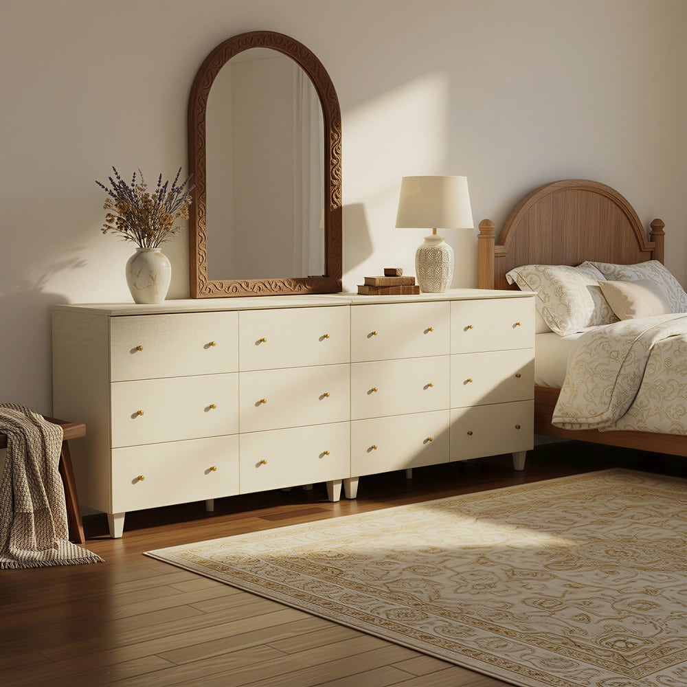 Wood Dresser with 6 Drawers for Bedroom, Closet, Nursery