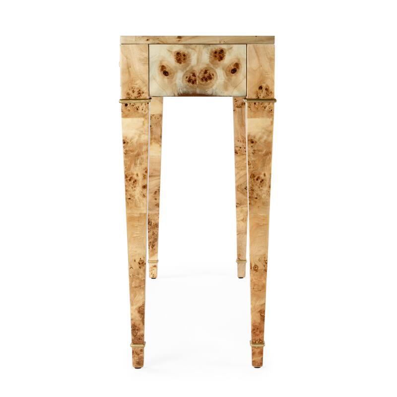 Kai 2 Drawer 46" Burl Wood Console Table