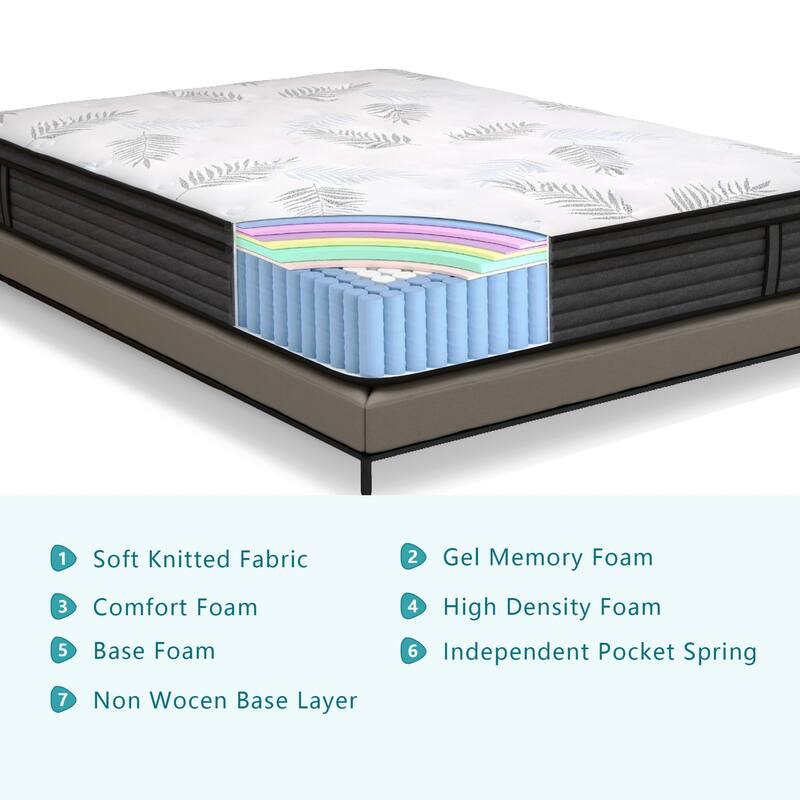 12 inch Firm Euro Top Hybrid Memory Foam Mattress