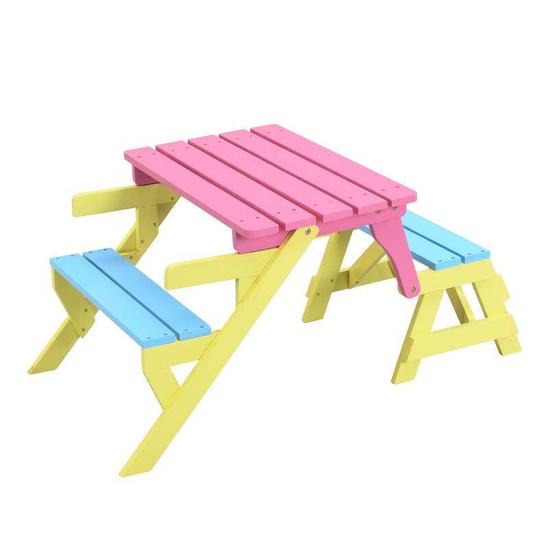 KID'S Multi-Function Arm Chair,Table+ 2 Benches (All-in-one)