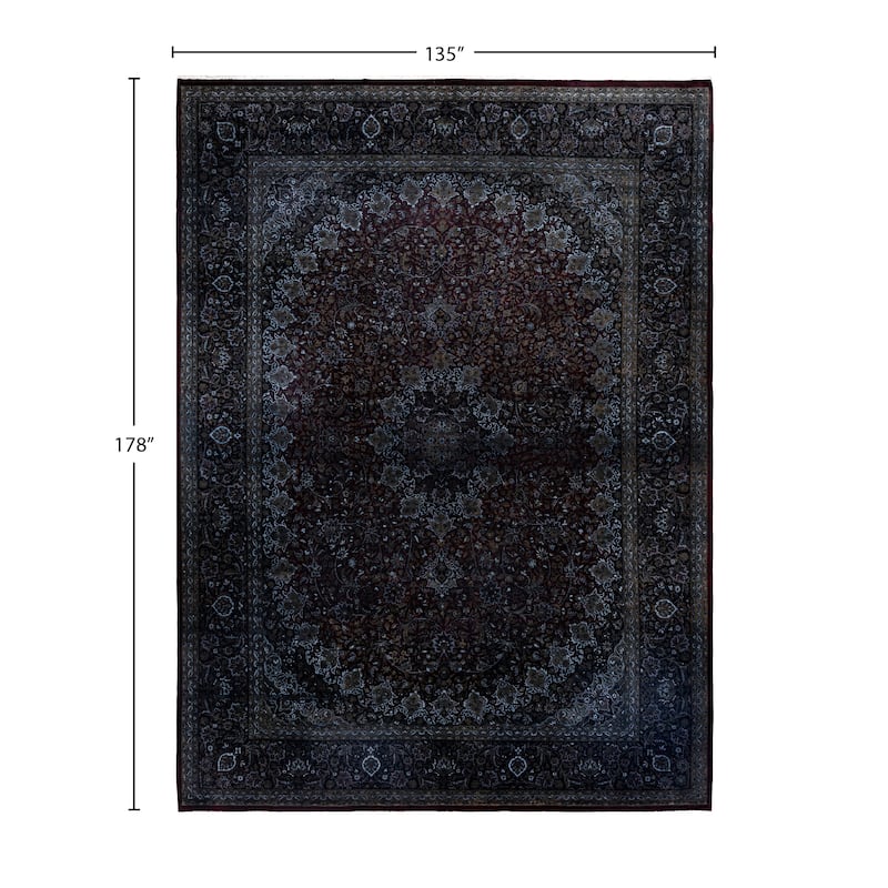 Overdyed One-of-a-Kind Hand-Knotted Area Rug - Red - 11' 3" x 14' 10"