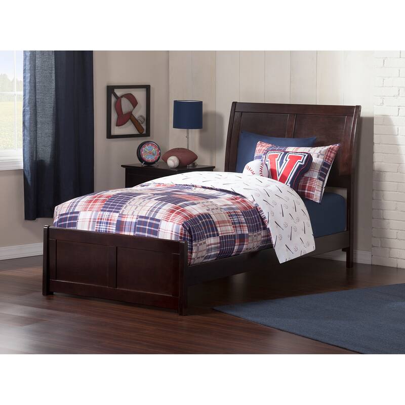 Portland Twin XL Traditional Bed with Matching Foot Board in Espresso