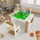 preview thumbnail 3 of 10, Wooden Kids Play Table and 2 Chairs Set with 7 Storage Compartments