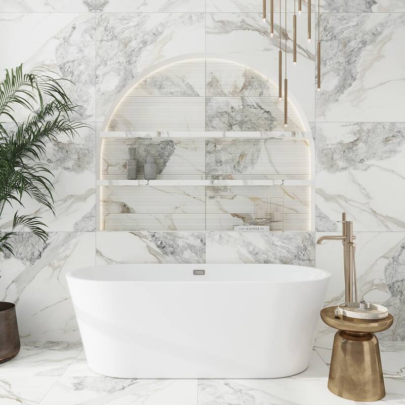 Apollo tile 32" x 32" Pinnacle Matte Soft White with Light Gray Porcelain Tile (13.78 sq ft/case) - 2 Pack