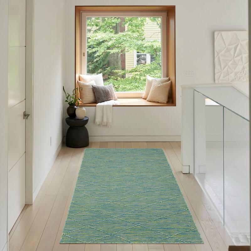 Nourison Practical Solutions Indoor/Outdoor Geometric Area Rug - 2'x3' - Green