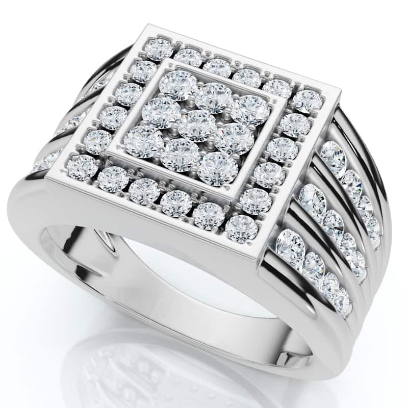1Ct Men's Diamond Ring in Gold Lab Grown