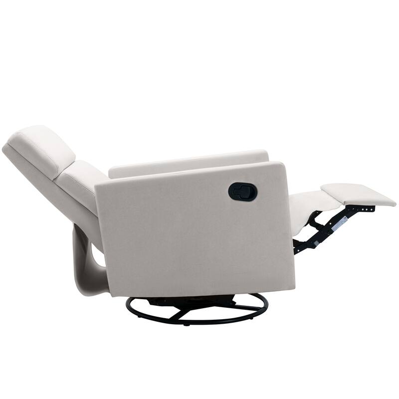 Swivel Gliders Chairs Upholstered Recliners Chair Modern Tilt Rocking Chair for Nursery Chairs with Adjustable Headrest Footrest