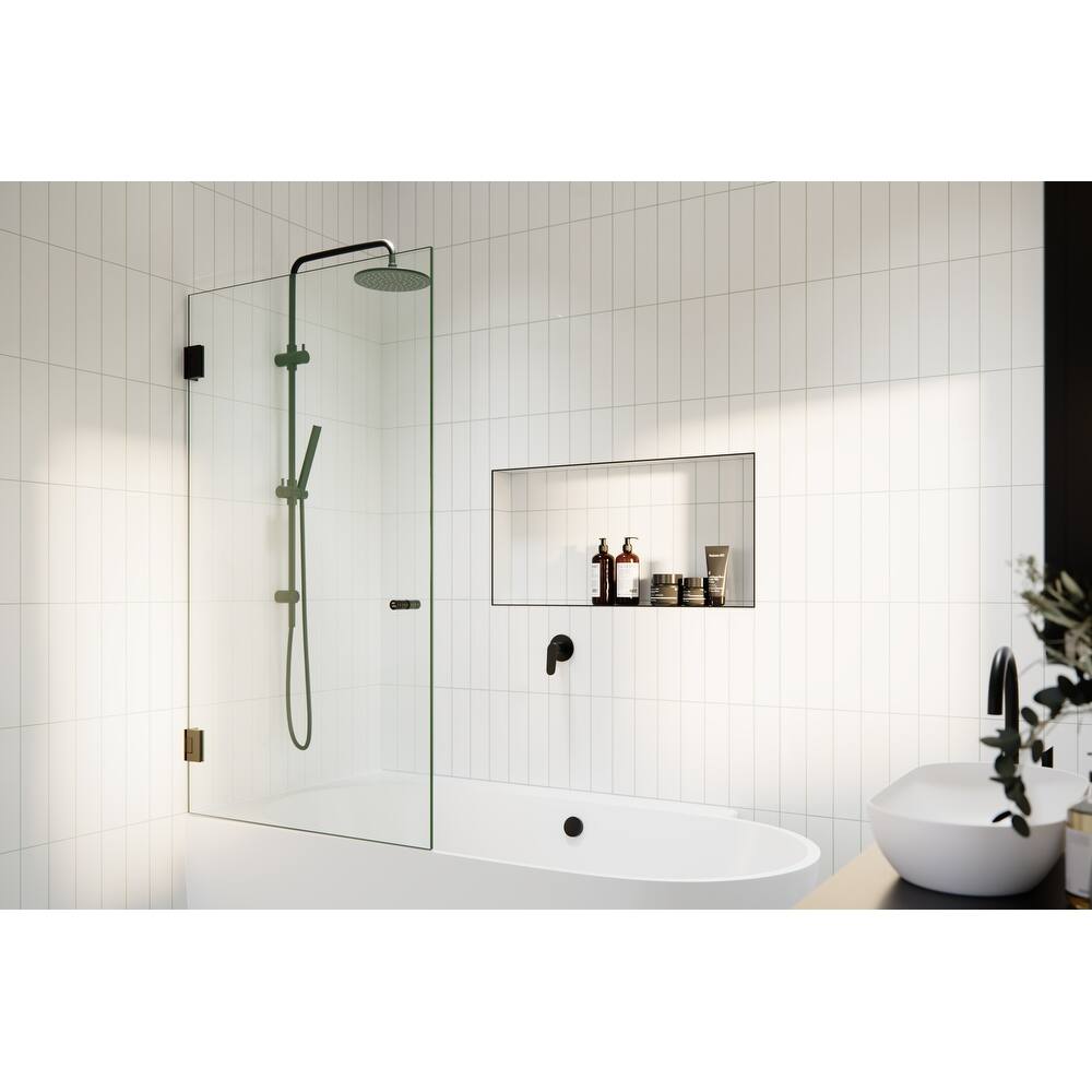 Glass Warehouse 58.25" x 34" Frameless Shower Bath Door - Door Only