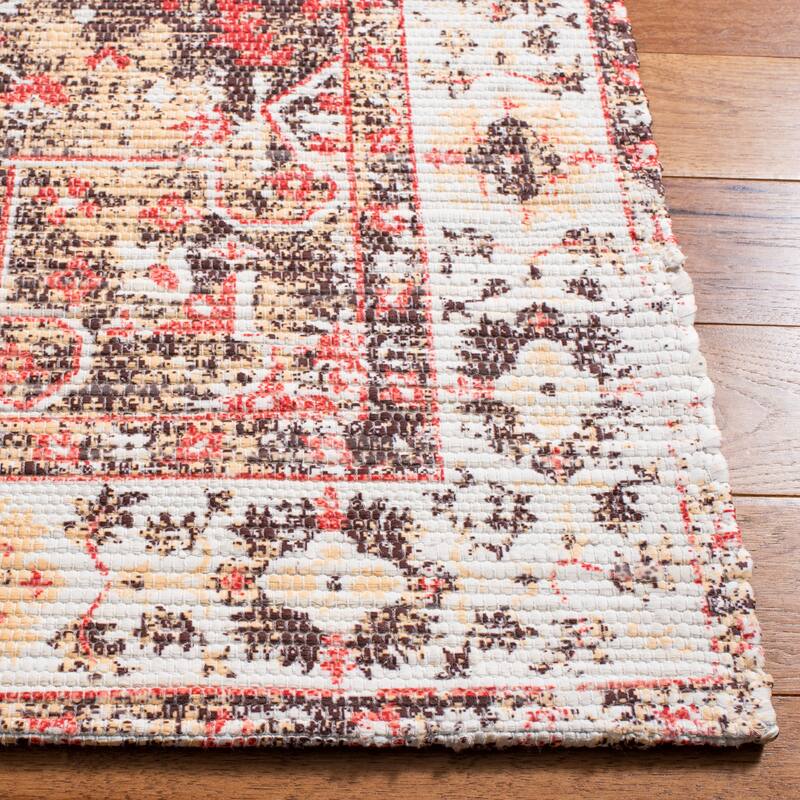 SAFAVIEH Handmade Saffron Karley Traditional Tribal Ivory/Rust Cotton Rug
