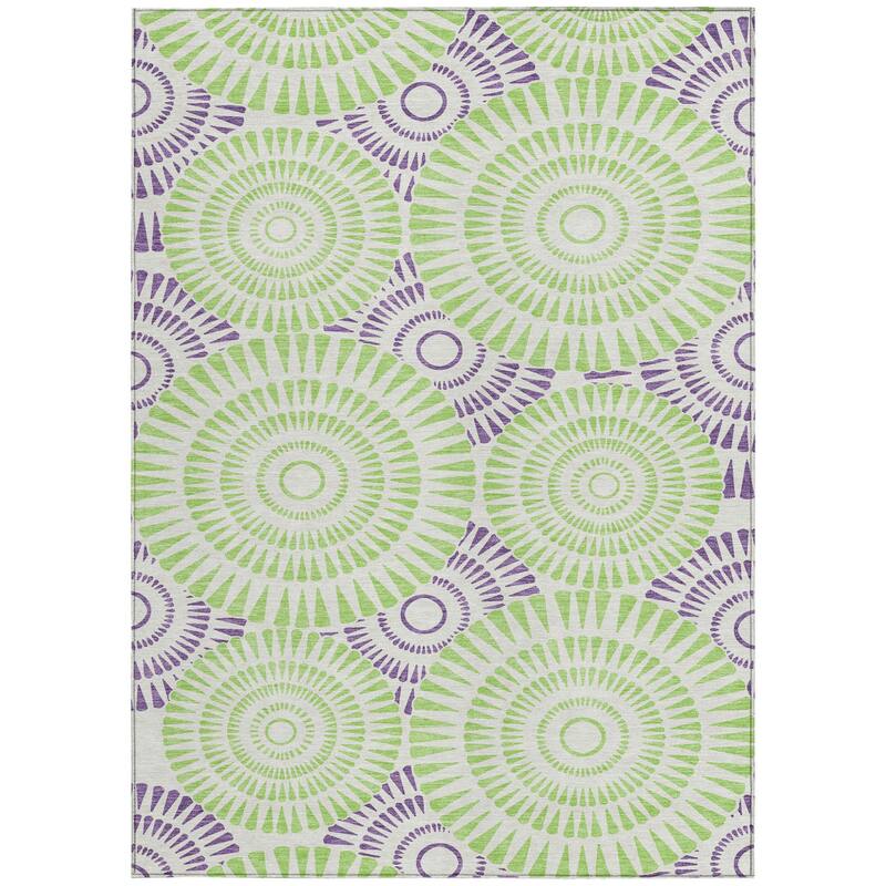HomeRoots Geometric Transitional Rectangle Outdoor Rug