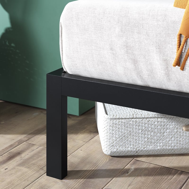 Priage by ZINUS Black Metal Platform Bed Frame with Headboard