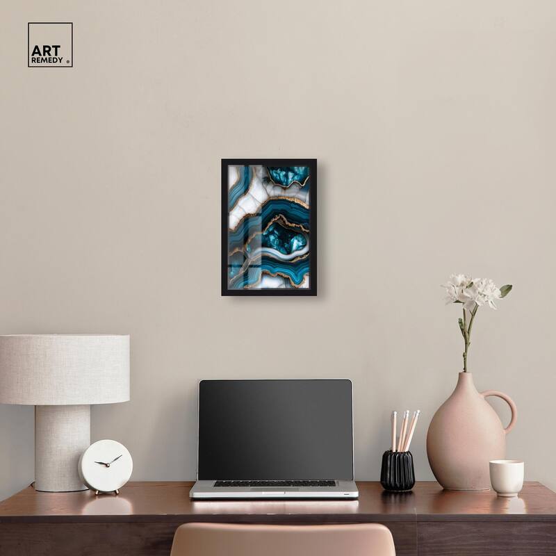Teal Tectonic III Shadowbox by Art Remedy