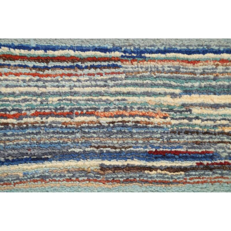 Striped Gabbeh Kashkoli Oriental Runner Rug Hand-knotted Wool Carpet - 2'9" x 10'4"