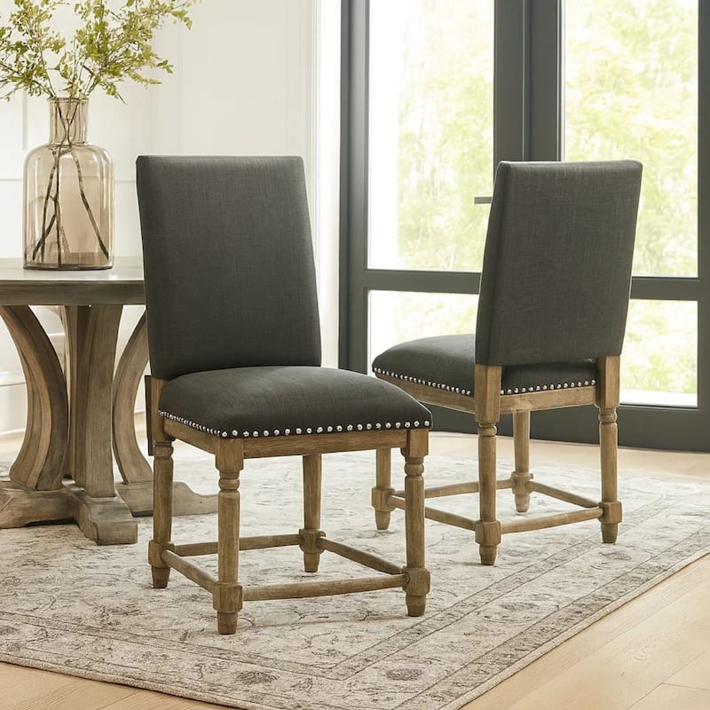 Kate 40 Inch Wooden Counter Height Chair with Velvet Seat, Set of 2, Black