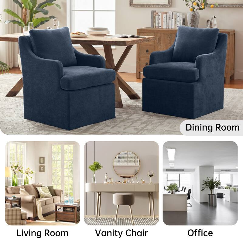 Upholstered Dining Chairs, Modern Kitchen Chairs Dinner Chairs with 4 Casters