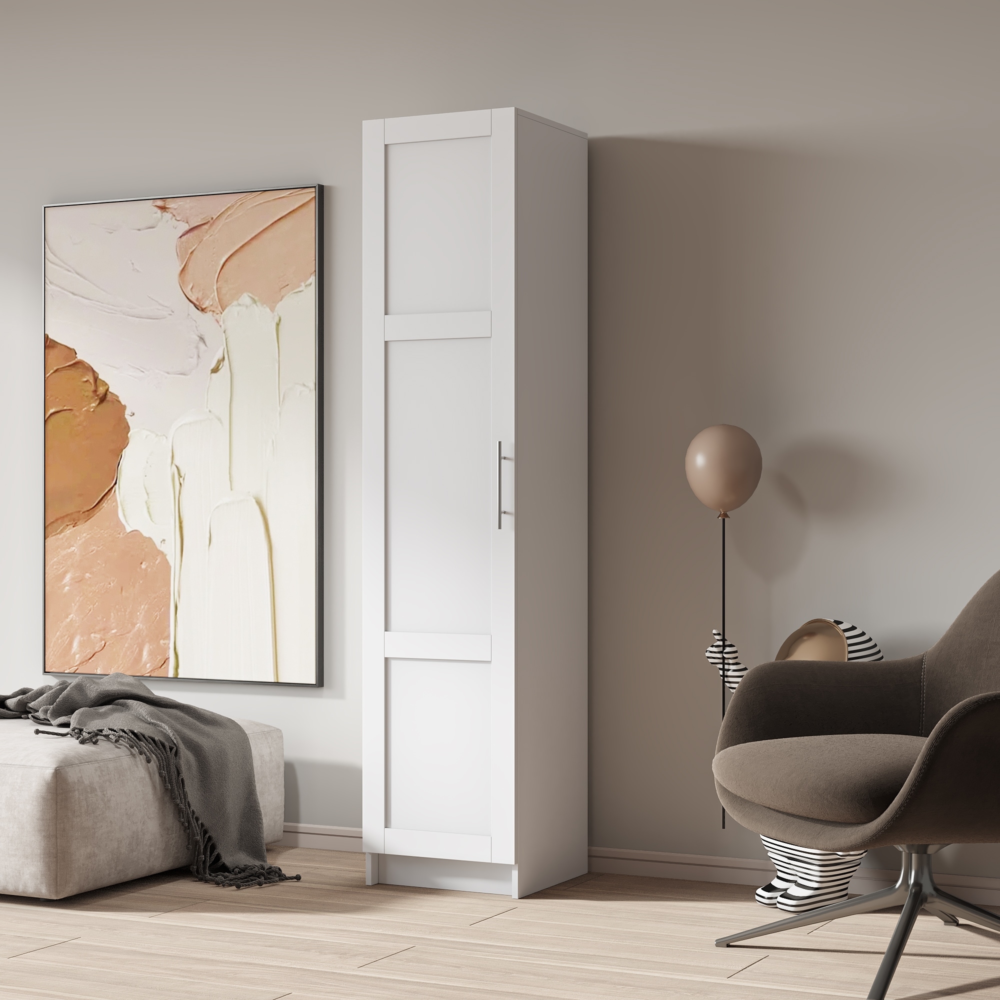 Stackable Wall Mounted Storage Cabinet, White