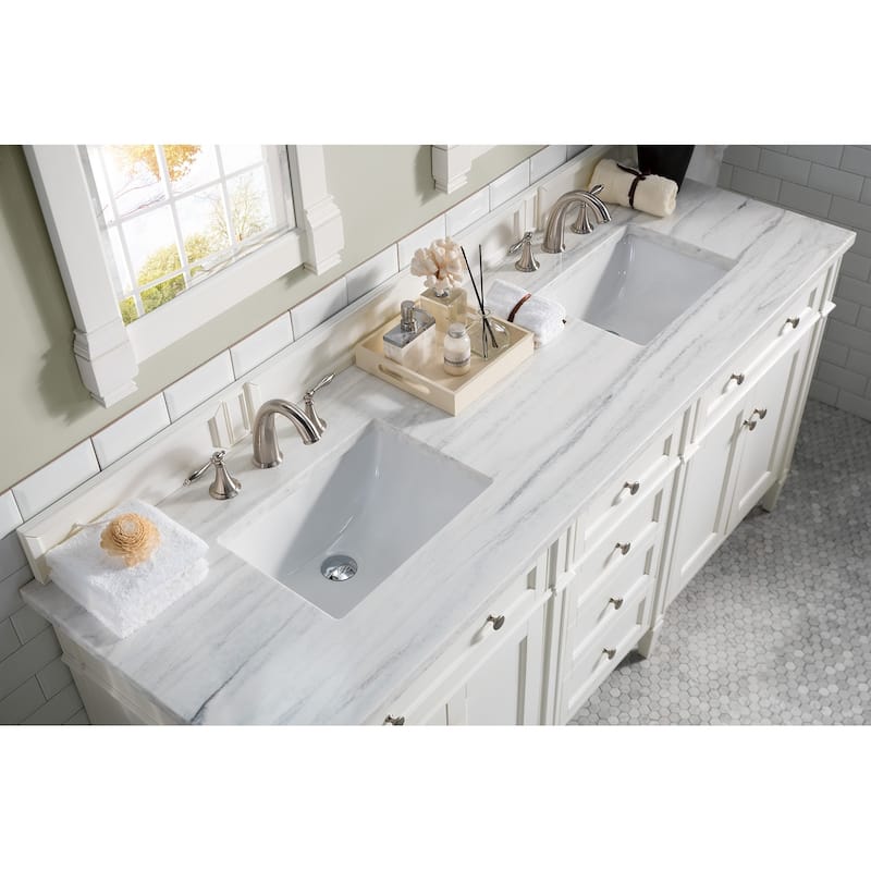 James Martin Vanities Brittany 72" Double Vanity, Bright White