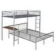 preview thumbnail 60 of 58, Modren Twin Over Full Metal Bunk Bed with Desk,Ladder and Quality Slats for Bedroom
