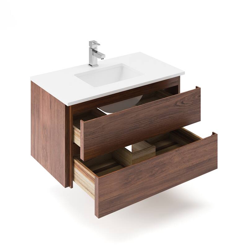 Fresca FCB3136-CWH-U Formosa 36" Wall Mounted Single Basin Vanity Set