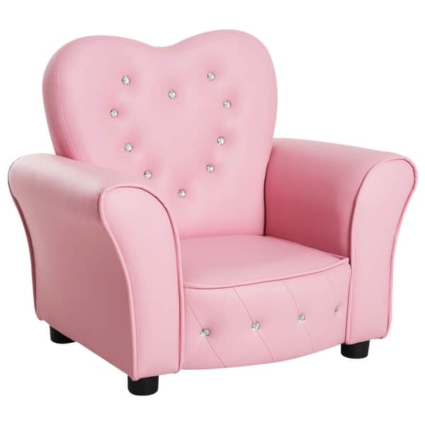 slide 2 of 11, Kids Sofa Toddler Tufted Upholstered Sofa Chair Princess Couch Furniture with Diamond Decoration for Preschool Child Pink
