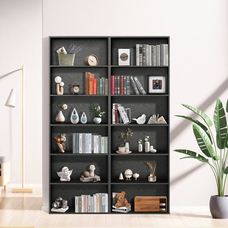 Modern Minimalist Storage Shelf - 6 Tiers, MDF Build