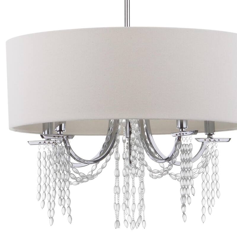 SAFAVIEH Lighting Shonna Adjustable 5-Light Chrome Pendant - 22"x22"x13.25 - 49.25" - 22Wx22Dx49H