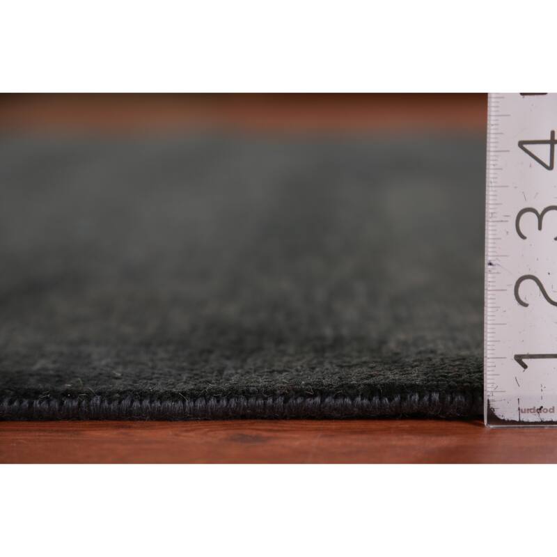 Hand Knotted Oriental 100% Wool Carpet Modern Solid Greys & Charcoal Gabbeh Area Rug - 9' 0'' X 6' 1''