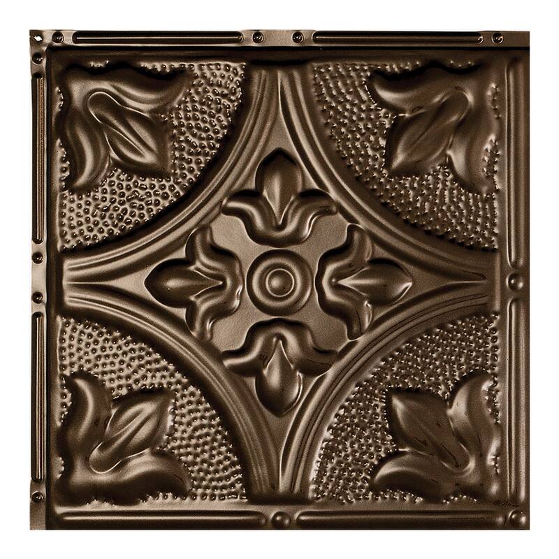 Great Lakes Tin Jamestown Lay-in Ceiling Tile - Bronze Burst - Sample