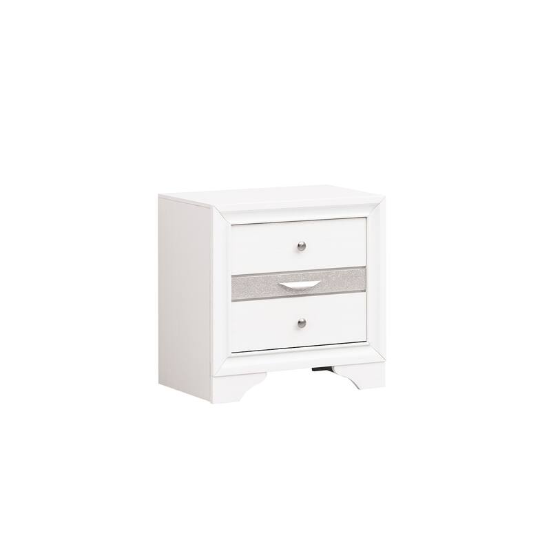 White Nightstand 26x26x17 Modern Bedside Table with Spacious Top, Durable Finish and No Assembly for Bedroom Storage
