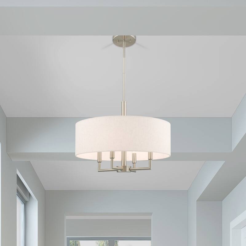 Livex Lighting 4-light Drum Shade Pendant Chandelier, 42604