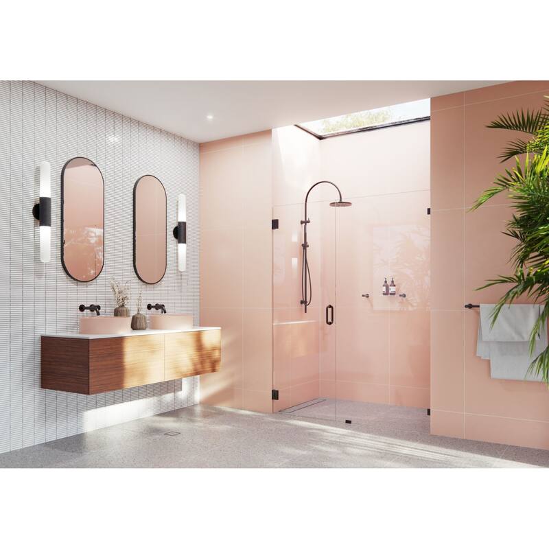 Glass Warehouse GW-WH-55 Illume 78" High x 55" Wide Hinged Frameless - Oil Rubbed Bronze
