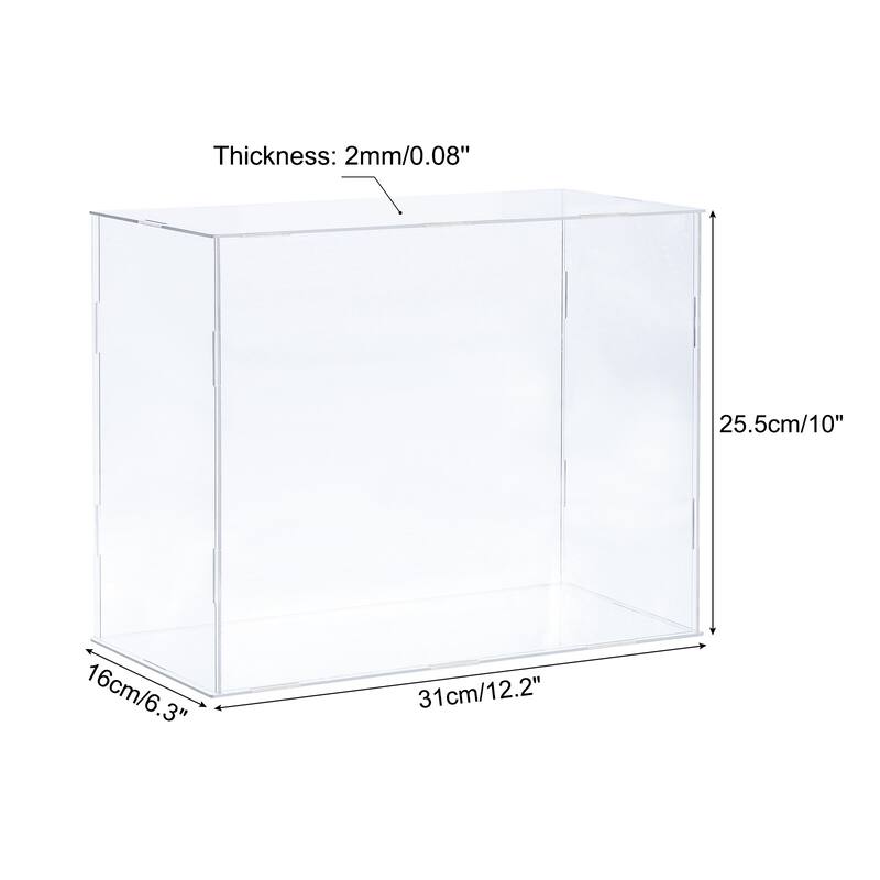 Acrylic Display Case Plastic Box Cube Storage Box Dustproof Showcase - 12.2x6.3x10 Inch