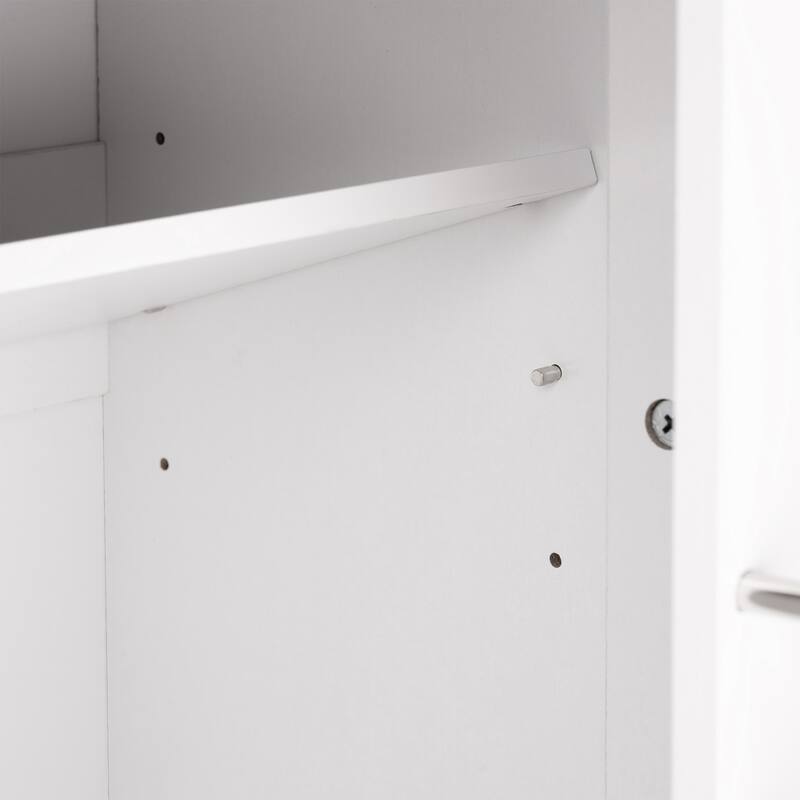 63" Sideboard Buffet Cabinet with Barn Door, Farmhouse Large Buffet Table with 2 Drawers Modern Coffee Bar w/ Adjustable Shelves