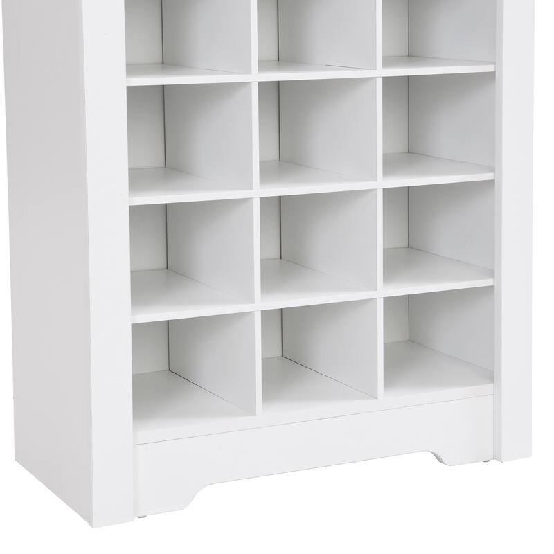 Contemporary 30-Shoe Cabinet with 30 Compartments, Durable Particle Board Construction for Hallway, Bedroom and Entryway