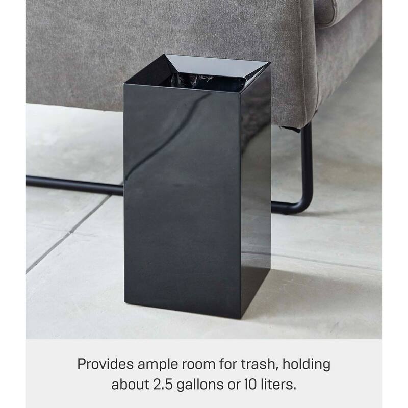 Yamazaki Home Trash Can - Two Styles, ABS Plastic, Short, 2.4 gallons, 9 liters