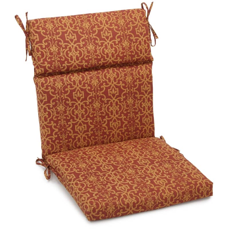18-inch by 38-inch Three-section Outdoor Seat/Back Chair Cushion - 38" x 18" - Vanya Paprika