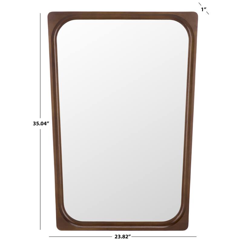 SAFAVIEH Home Lola -24 x 35-inch, Rubberwood/Mdf/Glass, Mirror - 24"W x 1"D x 35"H