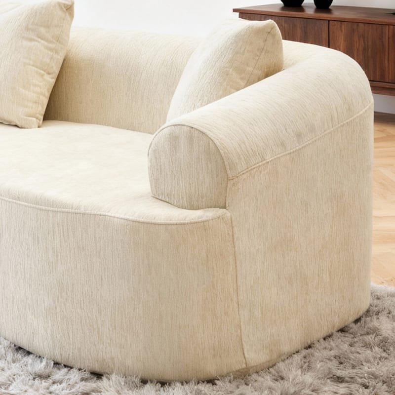 106.29" Curved Chenille Sectional Sofa, No Assembly Required