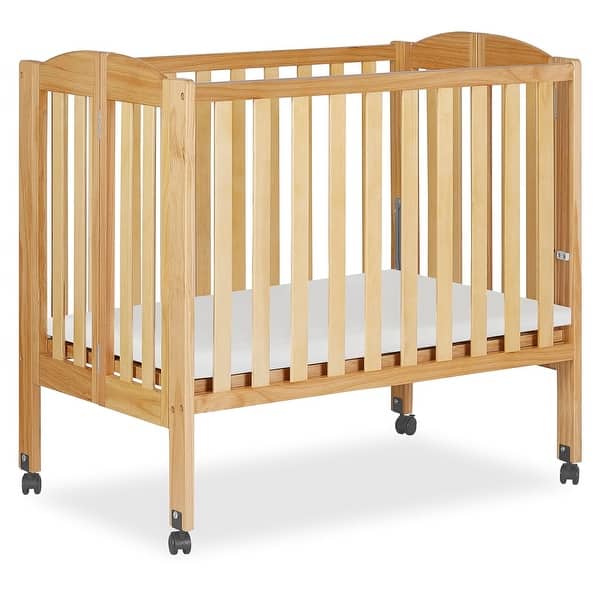 slide 2 of 6, Dream On Me, 2 in 1 Folding Portable Crib Natural