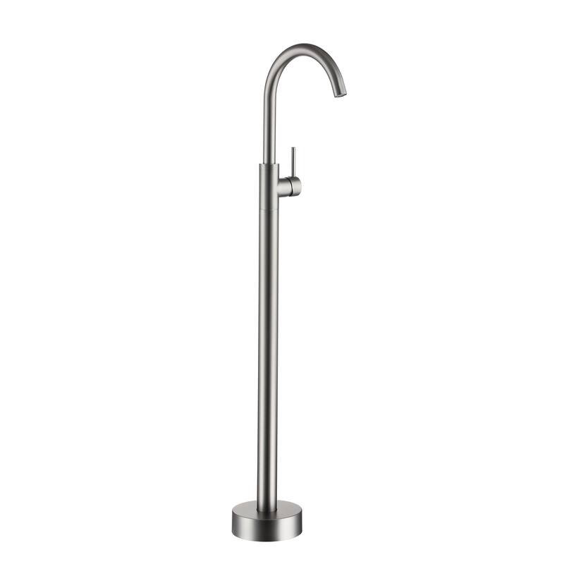 Freestanding Floor Mount Bath Tub Filler - Gunmetal Gray
