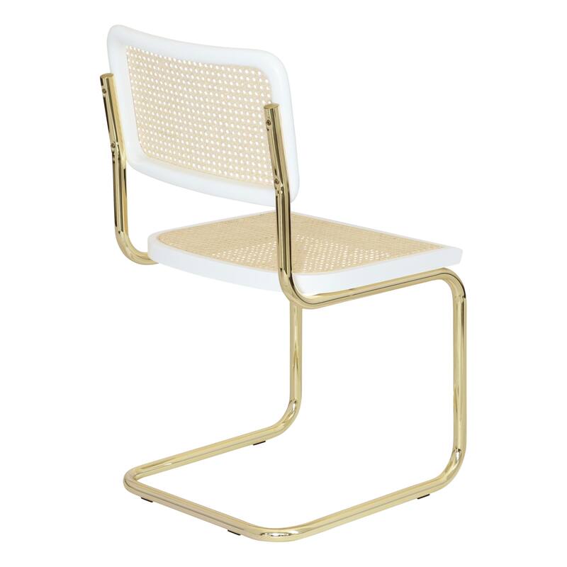 Breuer Chair Company Marcel Breuer Cesca Cane Cantilever Side Chair w/ Brass Steel Frame (Various Wood & Cane Colors)