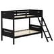 preview thumbnail 53 of 72, Littleton Transitional Wood Bunk Bed with Slatted Mattress Twin Over Twin - Black