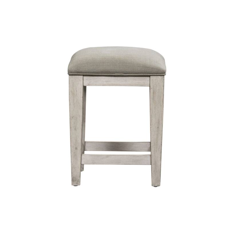 Heartland Antique White Upholstered Console Stool