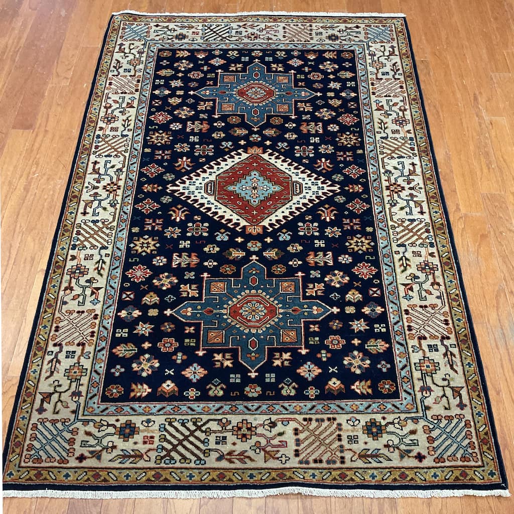 HERAT ORIENTAL Handmade Karaja Wool Rug - 4' x 6'1"