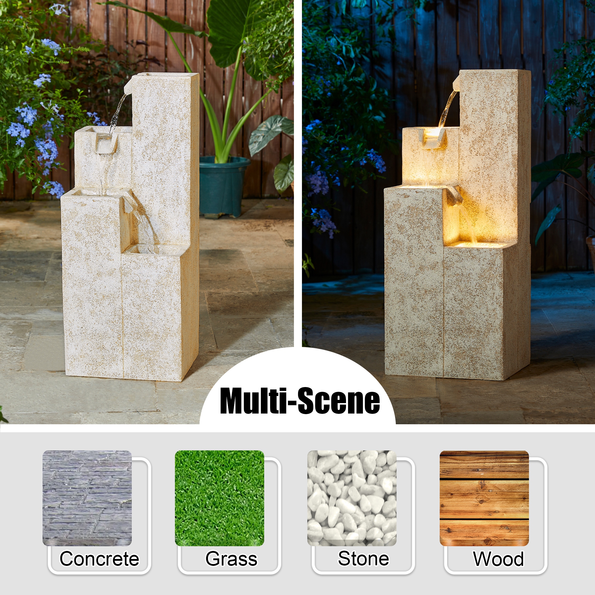 Custom Waterfall Fountain with Ring Shape Sculpture DZM-1441