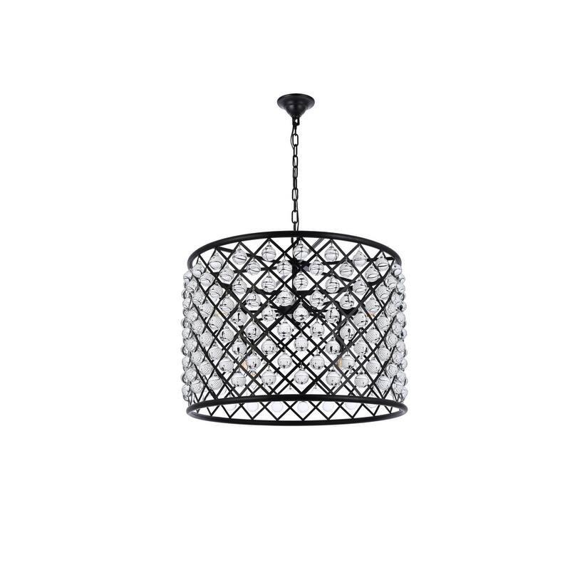 Royce Edge 8-Light Matte Black Chandelier