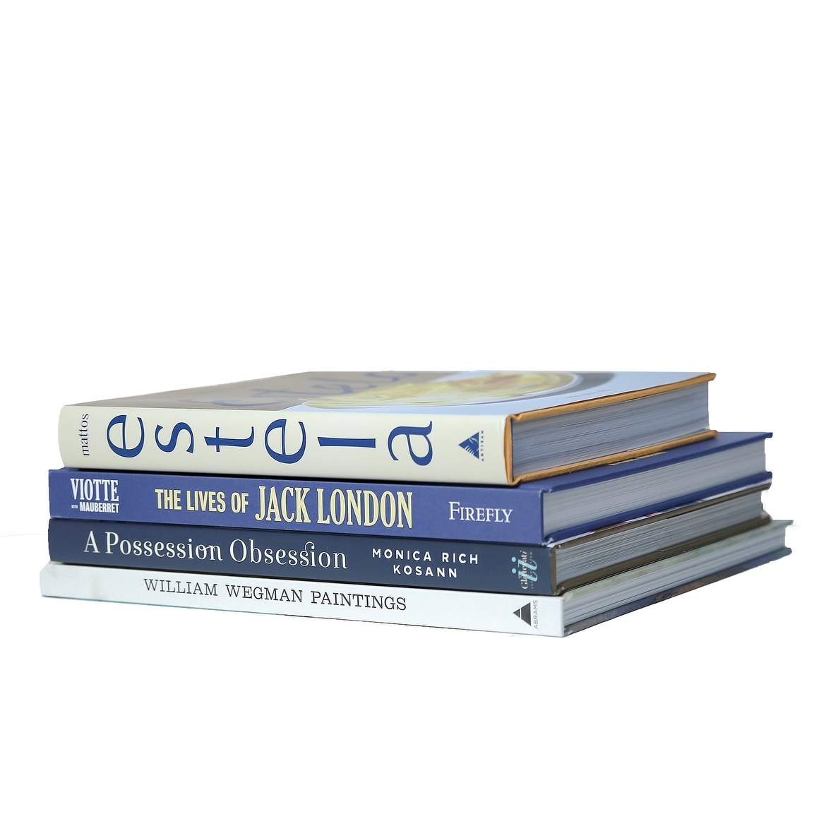 Decorative Books - Coastal Shores Coffee Table Stack - 4 Blue Books