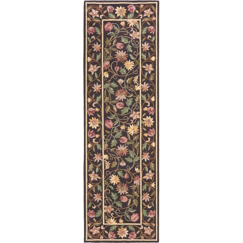 SAFAVIEH Handmade Chelsea Miriah French Country Wool Rug - 2'6" x 6' Runner - Purple - Runner